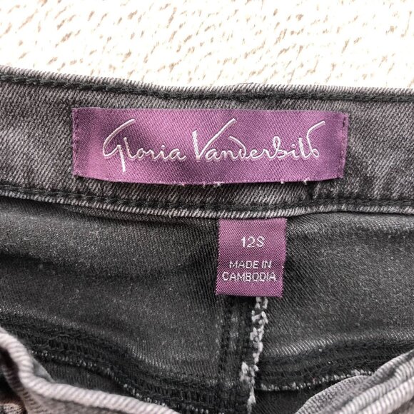 Gloria Vanderbilt Womens Amanda Jeans Size 12S Black Denim Straight Leg Classic - Picture 3 of 14